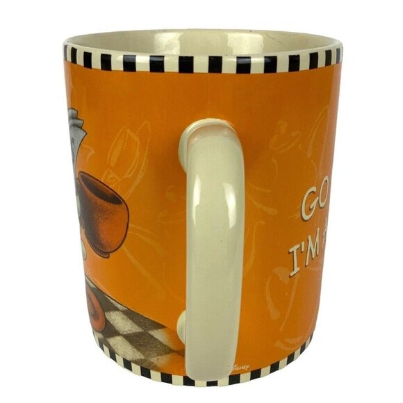 Disney Mickey Mouse Jumbo Coffee Mug 24 Oz Go Ahead I'm All Ears Orange Black - Picture 3 of 7
